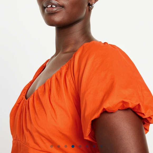 NWT OLD NAVY Waist-Defined V-Neck  Top Color: Warm Sunset - Picture 4 of 9